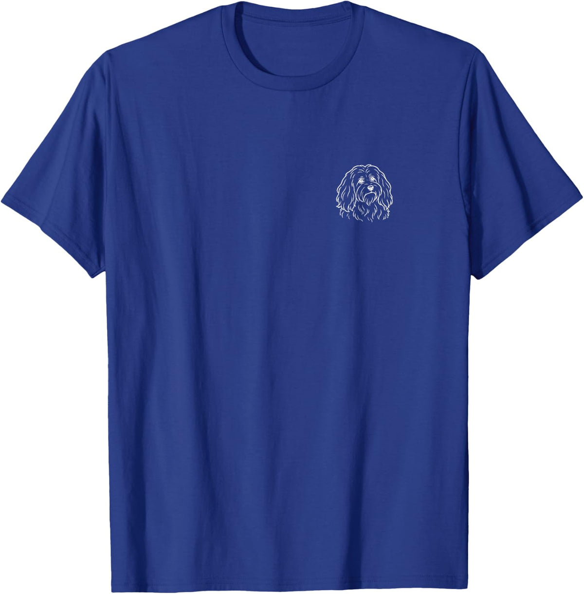 Havanese Dog Lover Cute Minimalist Doodle Pocket T-Shirt - Royal Blue