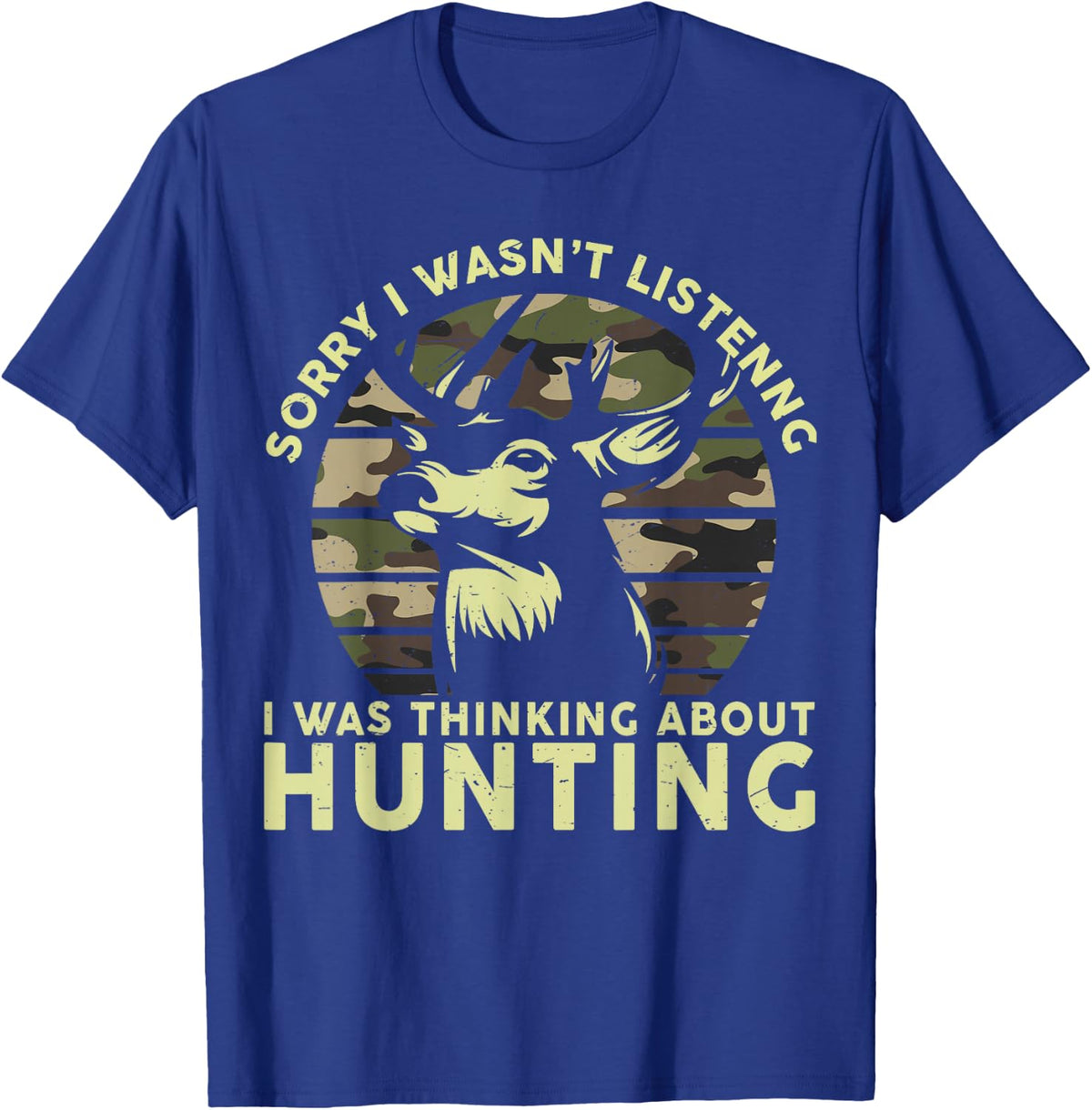 Elk Deer Hunter T-Shirt Funny Deer Hunting Tee Gifts Dad Men T-Shirt - Royal Blue
