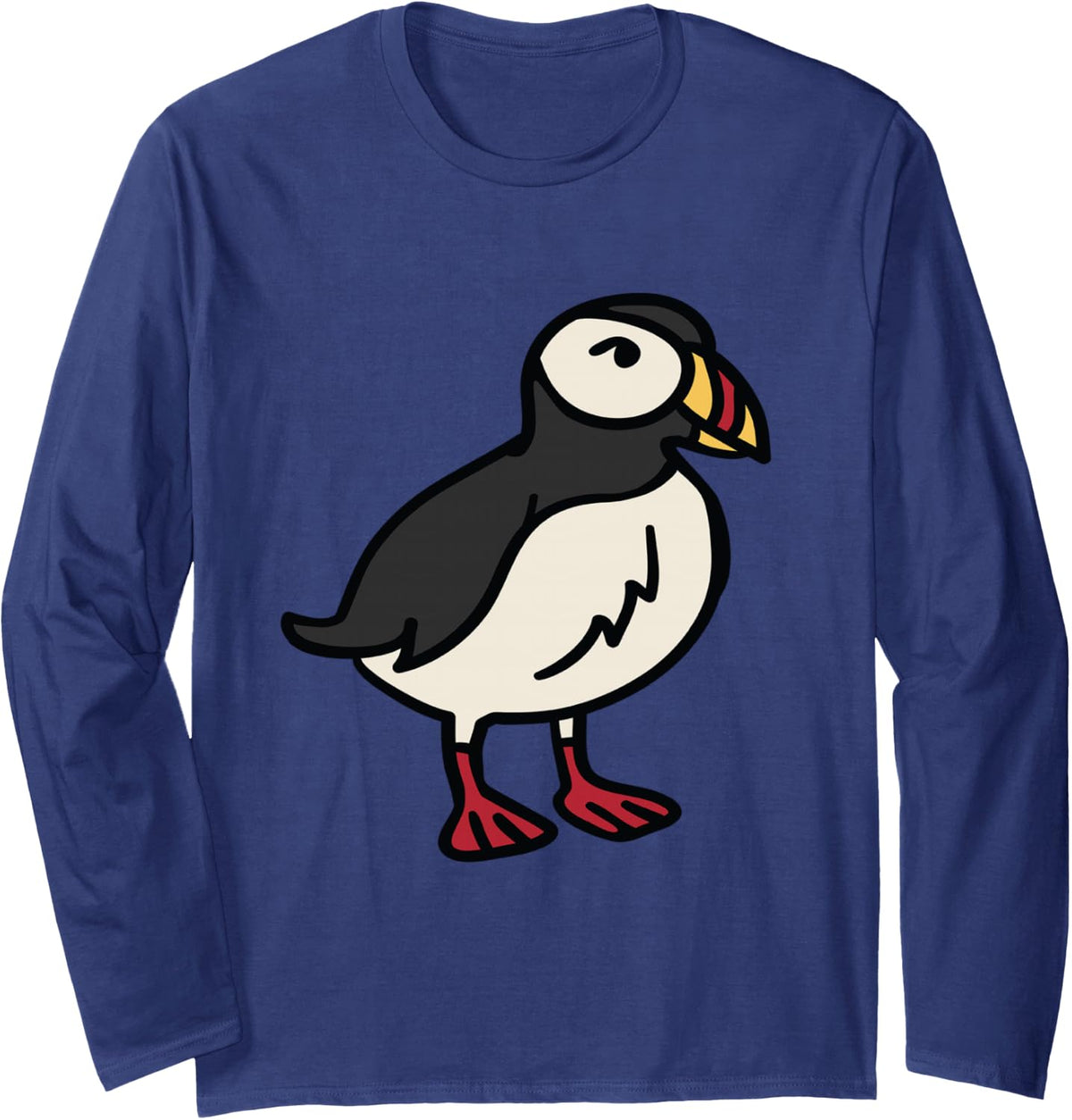 Puffin Lover Seabird Lover Sea Parrot Puffin Bird Lover Long Sleeve T-Shirt - Adult Unisex Navy Blue