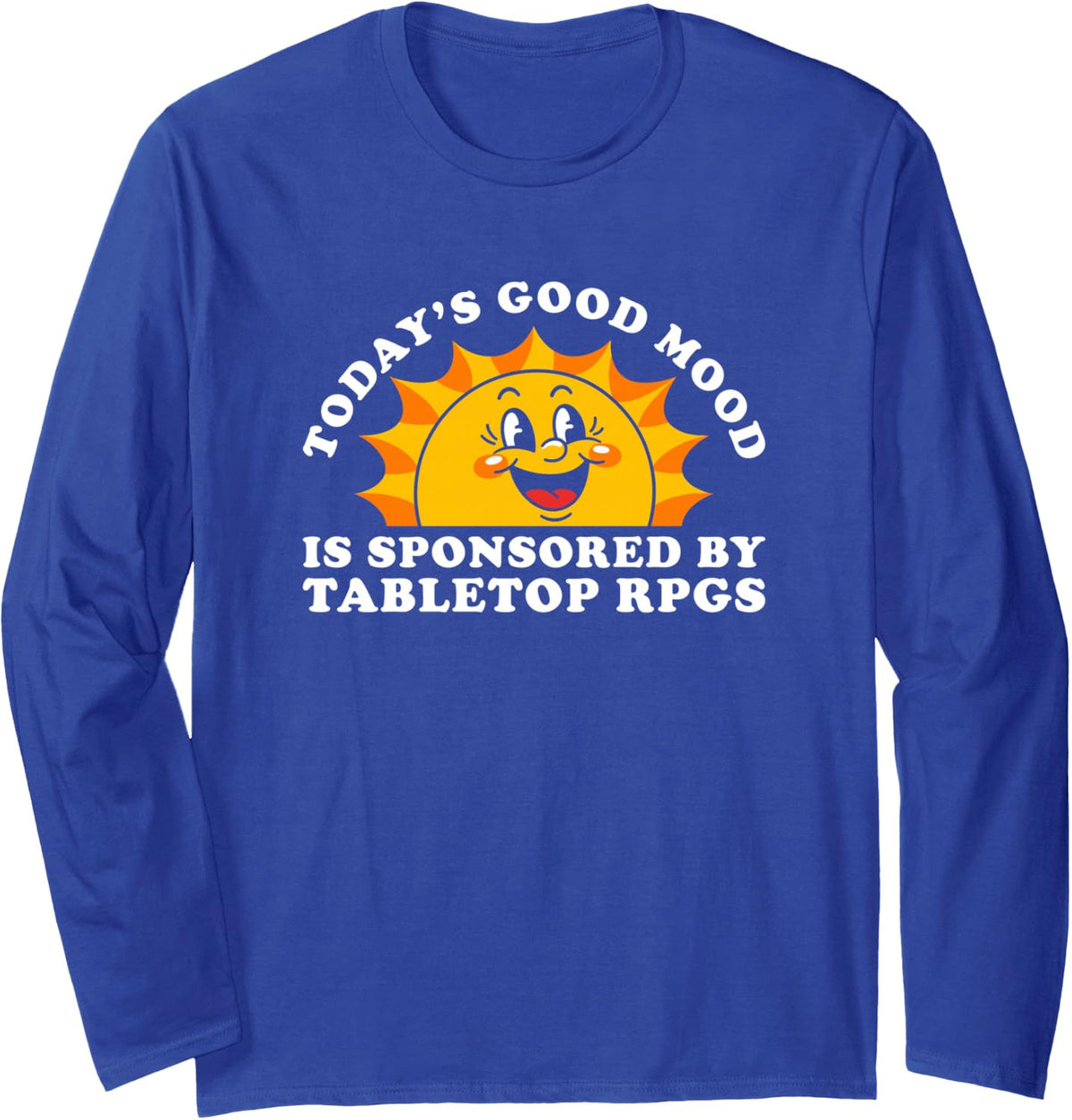 Retro Vintage Roleplaying Games or Tabletop RPGs Long Sleeve T-Shirt - Adult Unisex Royal Blue
