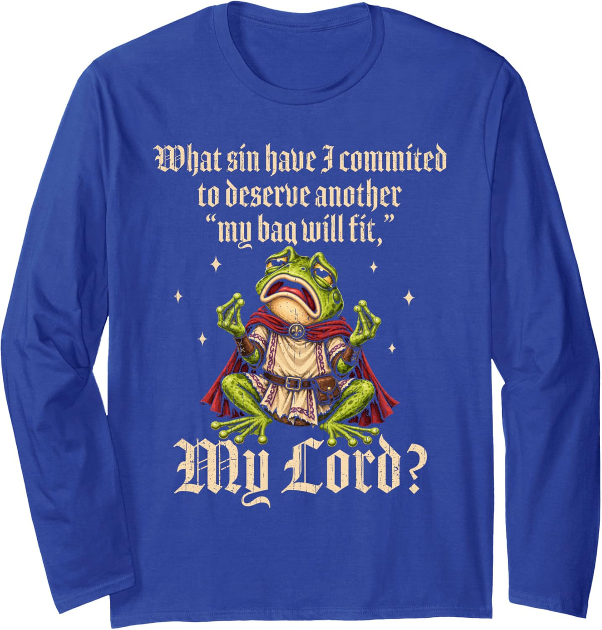 Flight Attendant Cabin Crew Life Long Sleeve T-Shirt - Adult Unisex Royal Blue
