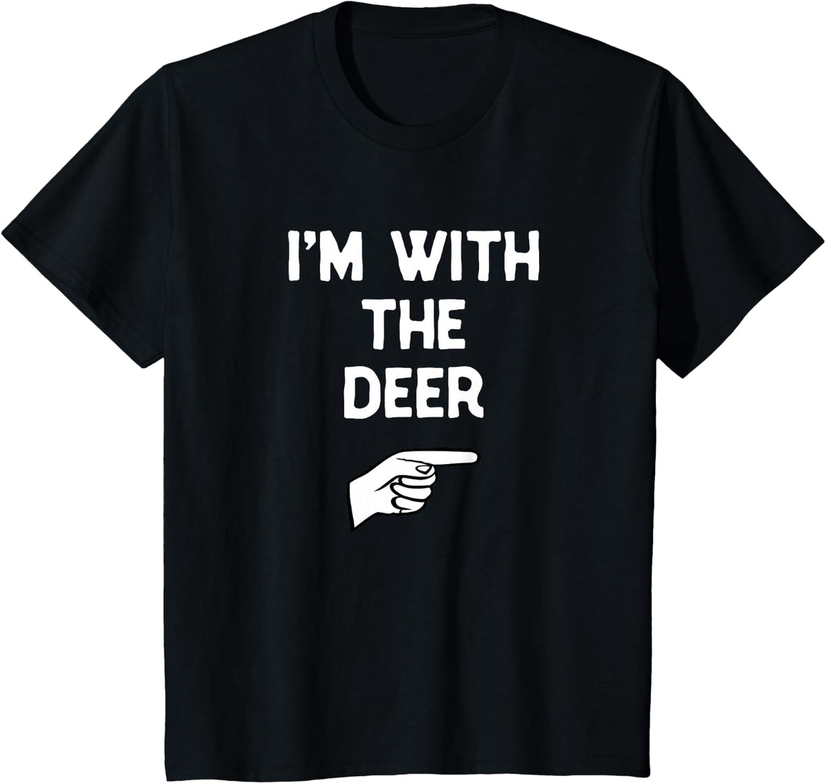I’m With Deer Funny Halloween Matching Costume T-Shirt - Black