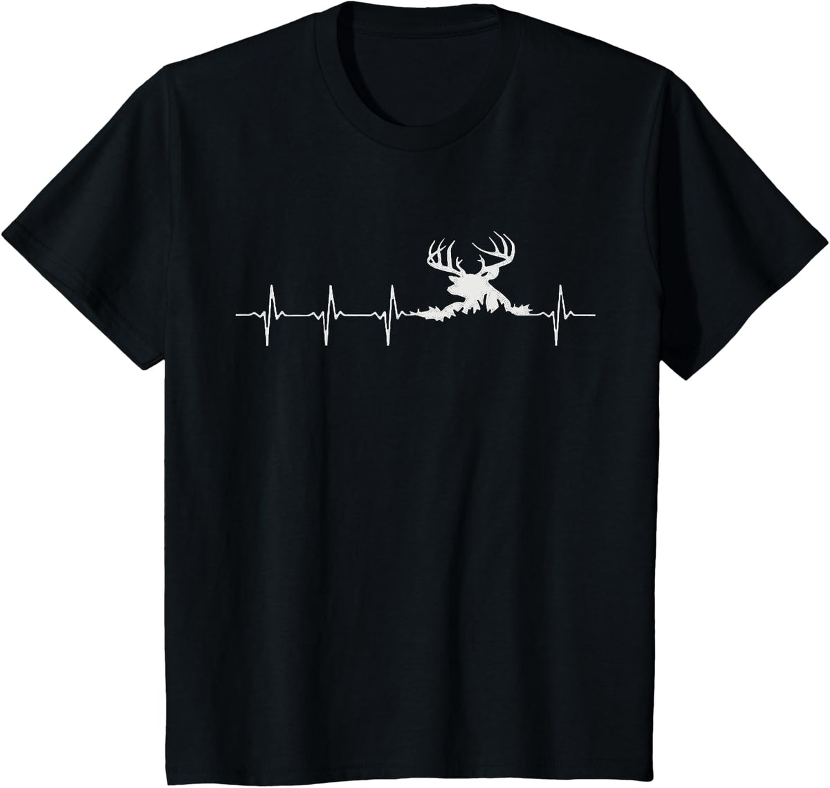 Buck Heartbeat Deer T-Shirt for Hunters T-Shirt - Black