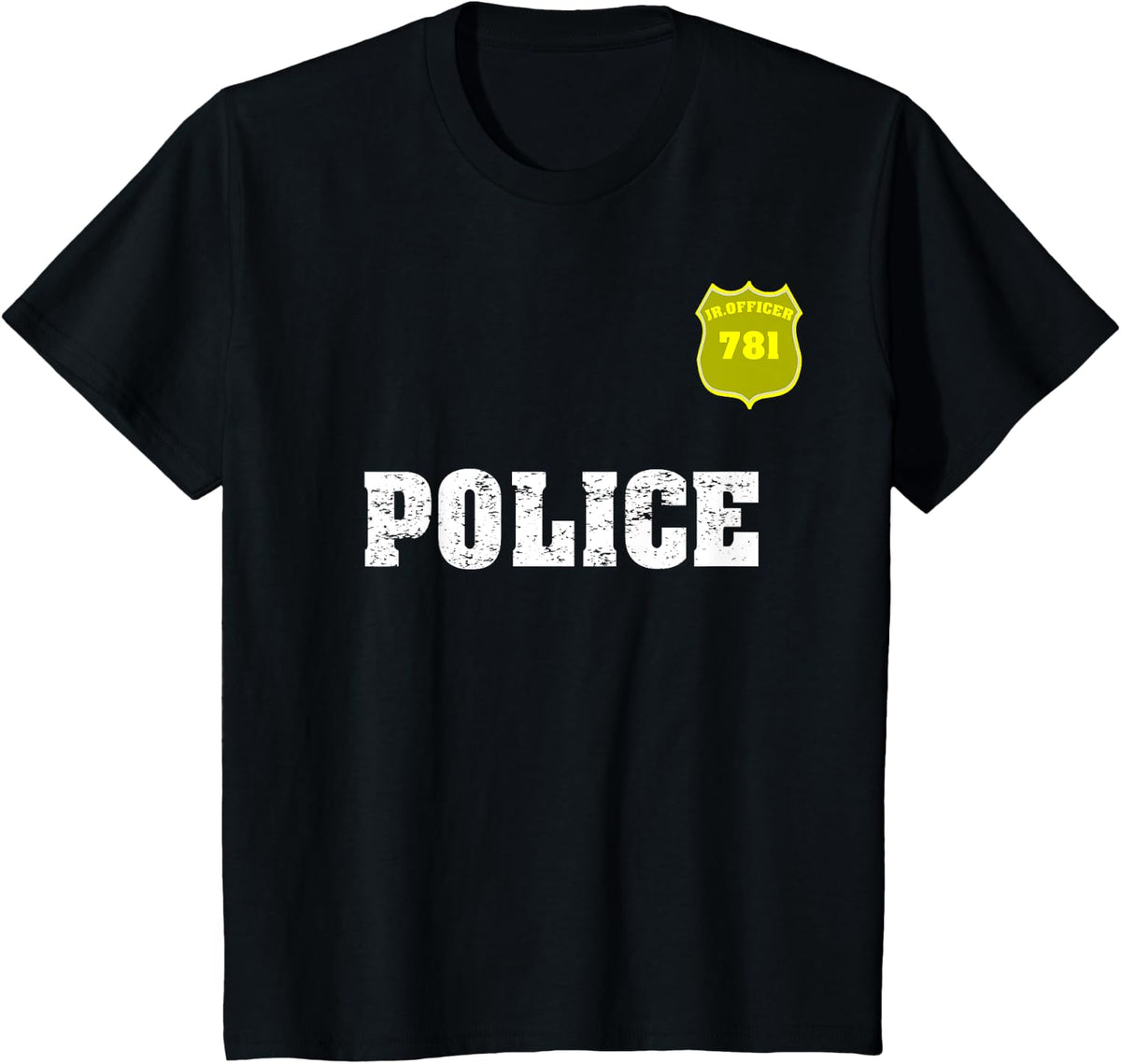 Police T-Shirt Officer Halloween Shirt for Costume Boys Girl T-Shirt - Black