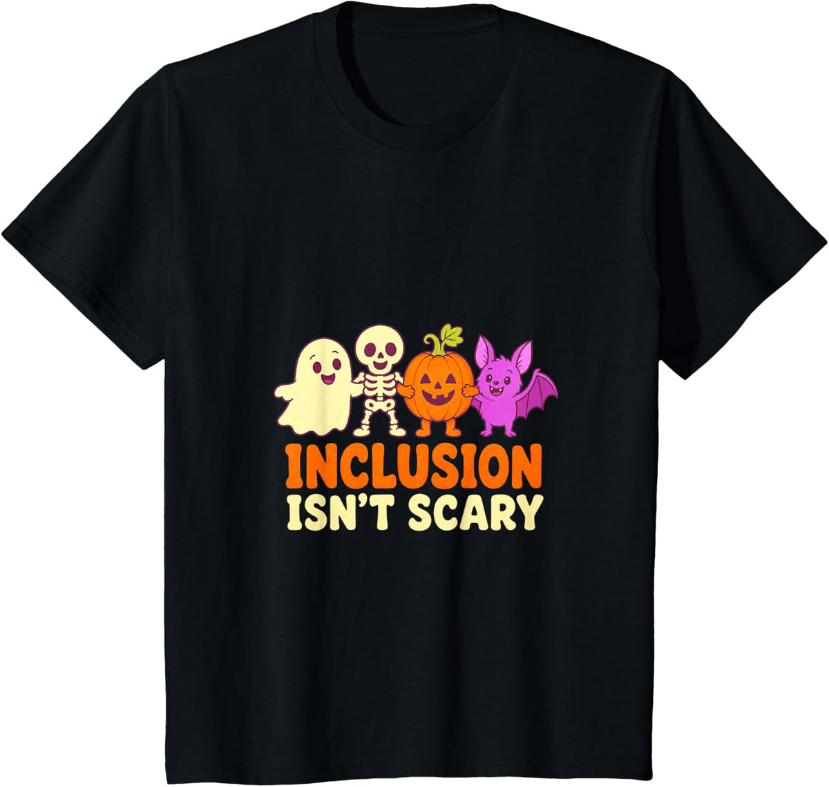 Inclusion Isn't Scary Unity Day Halloween Teacher T-Shirt - Black