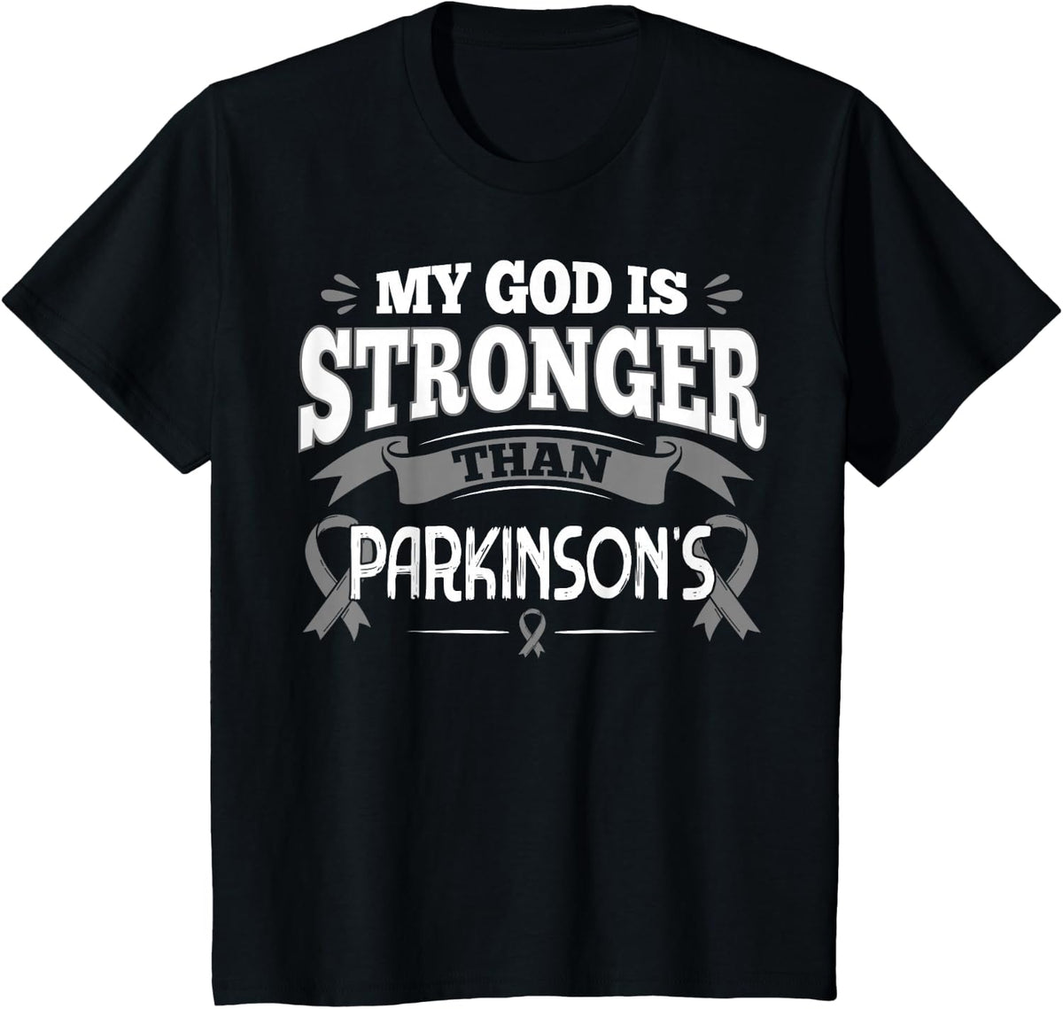 PD Gift Parkinson's Awareness Ribbon T-Shirt - Black