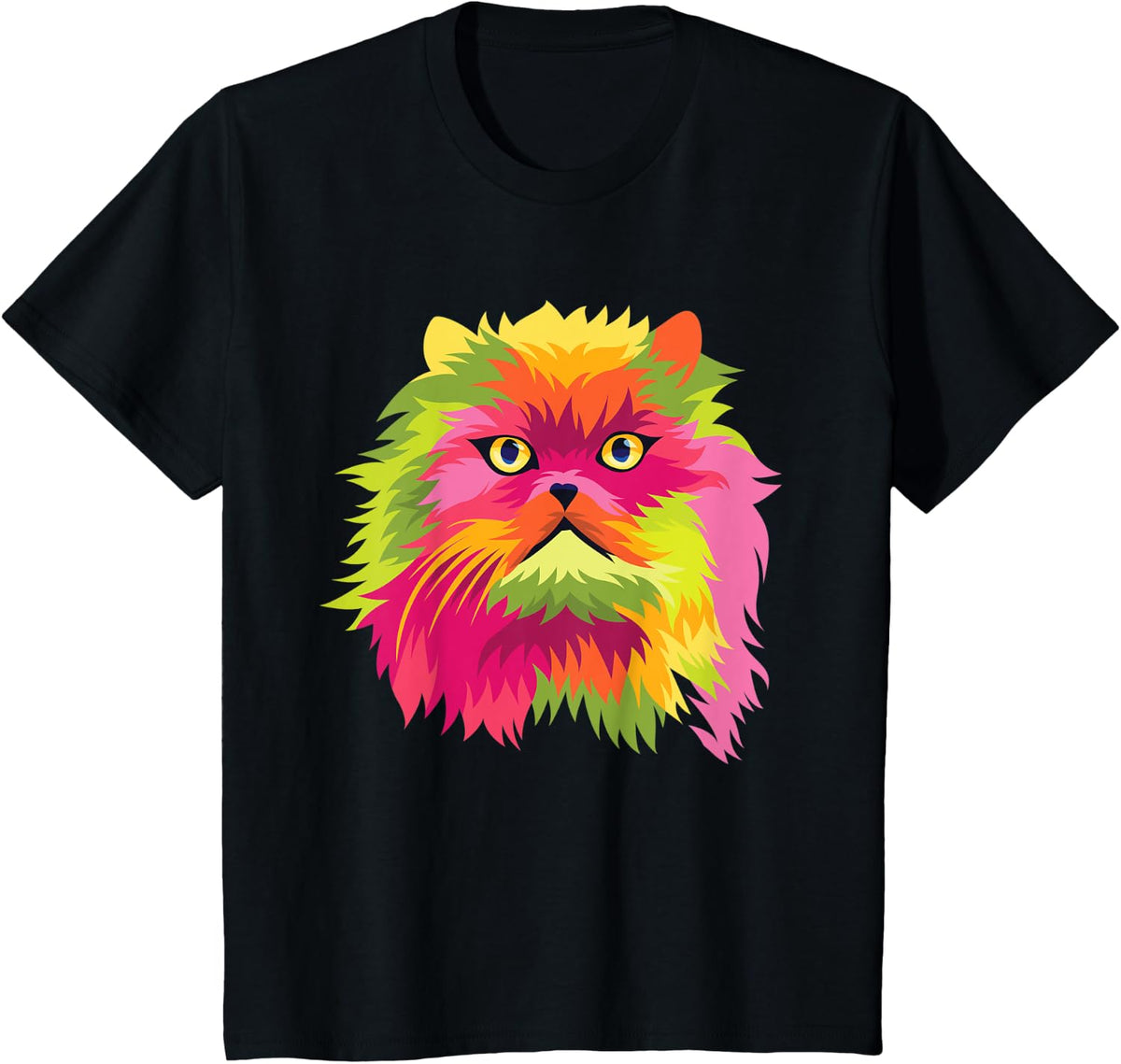Persian Cat Men Women Kids T-Shirt - Black