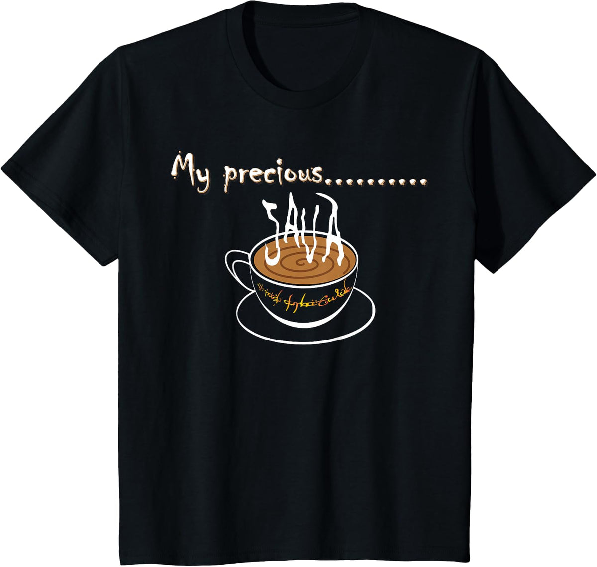 Womens I LOVE COFFEE TShirt My Precious Coffee Lover Gift T-Shirt - Black
