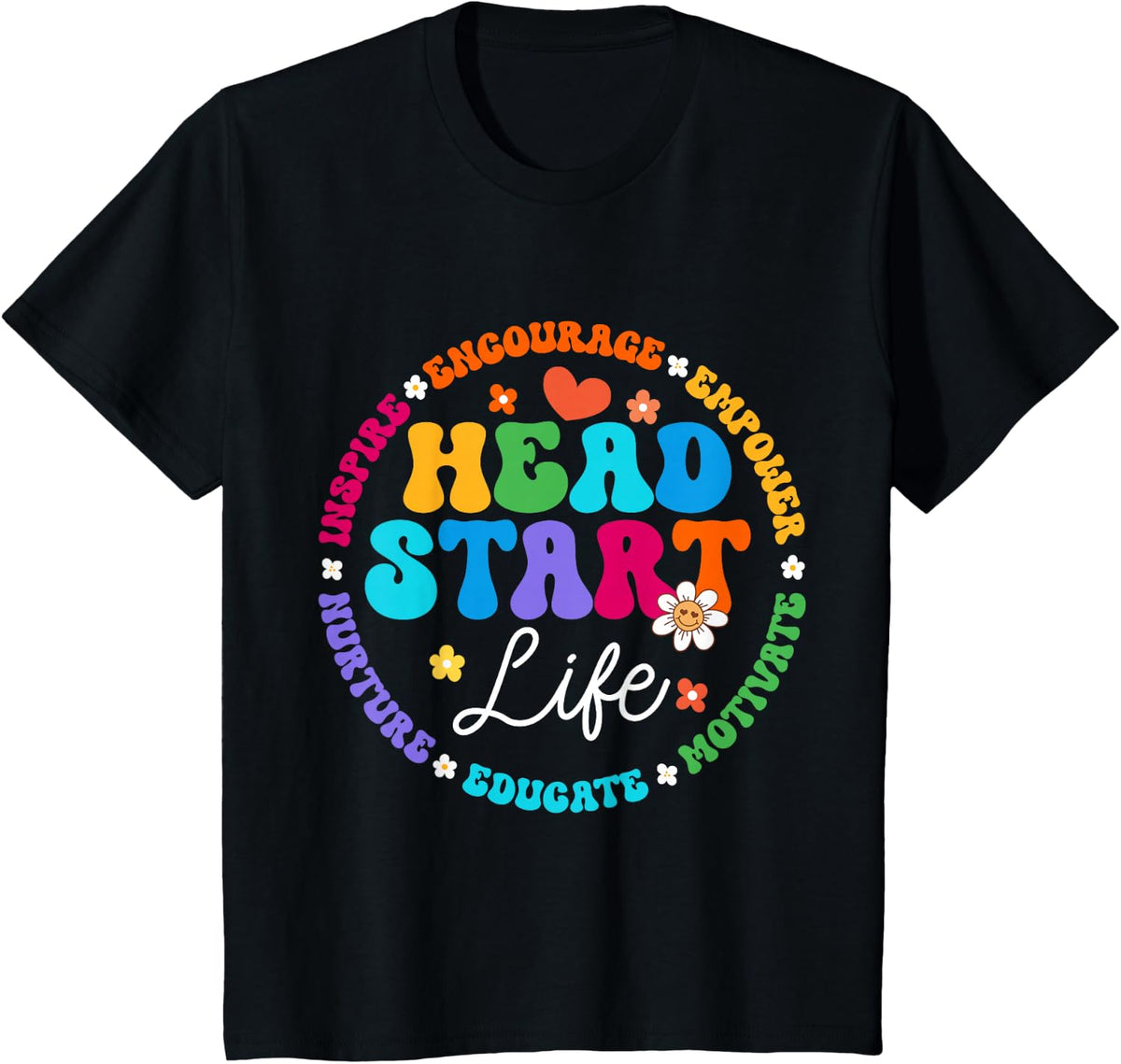 Head Start Life Homeschool Teacher Headstart Back To School T-Shirt - Black