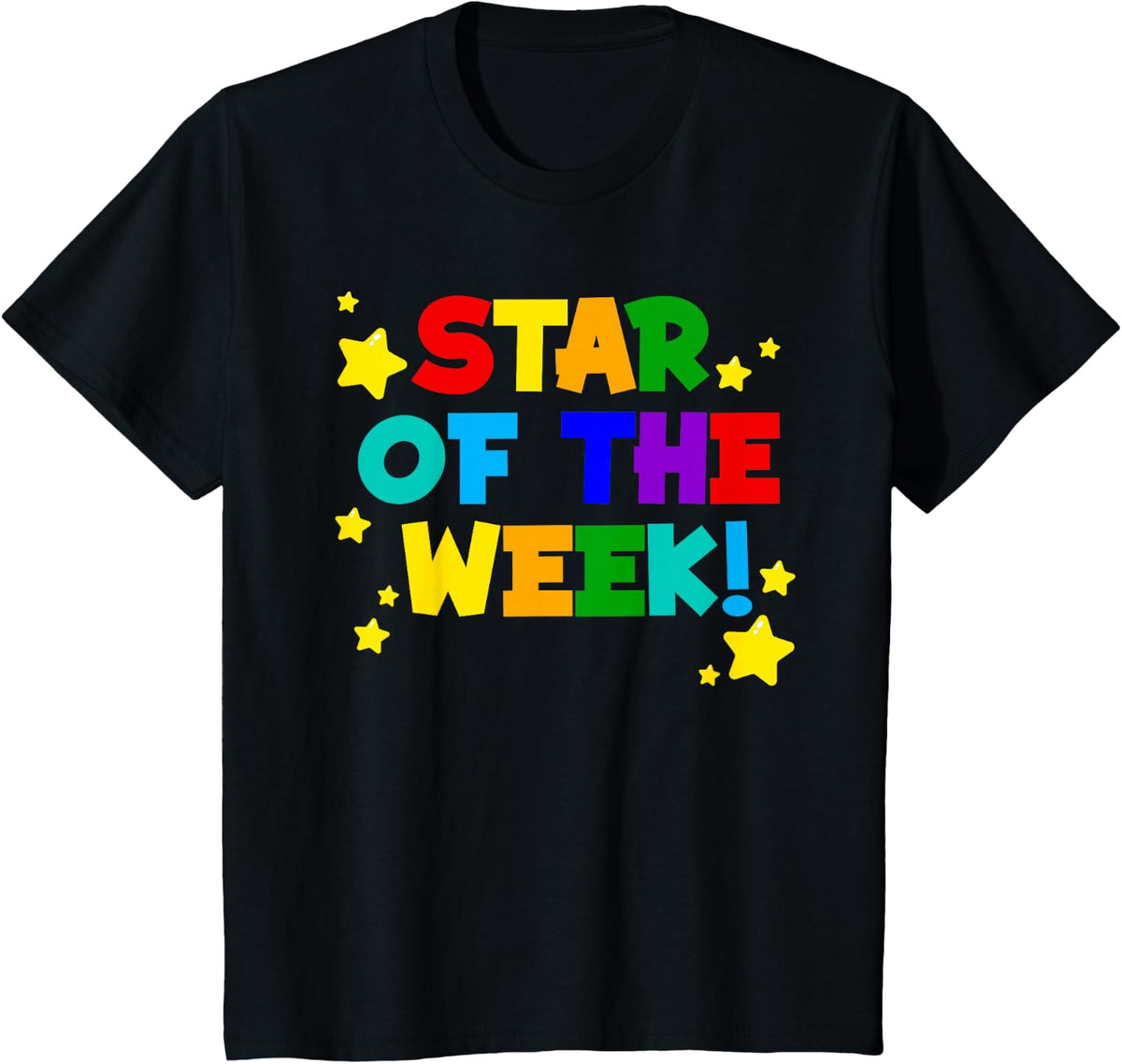 Star Of The Week Cheerful Recognition Student Teachers Class T-Shirt - Black