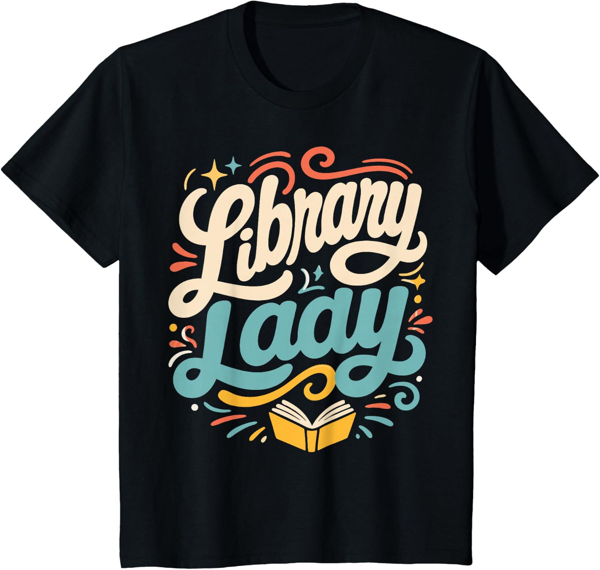 Library Lady Woman Librarian T-Shirt - Black