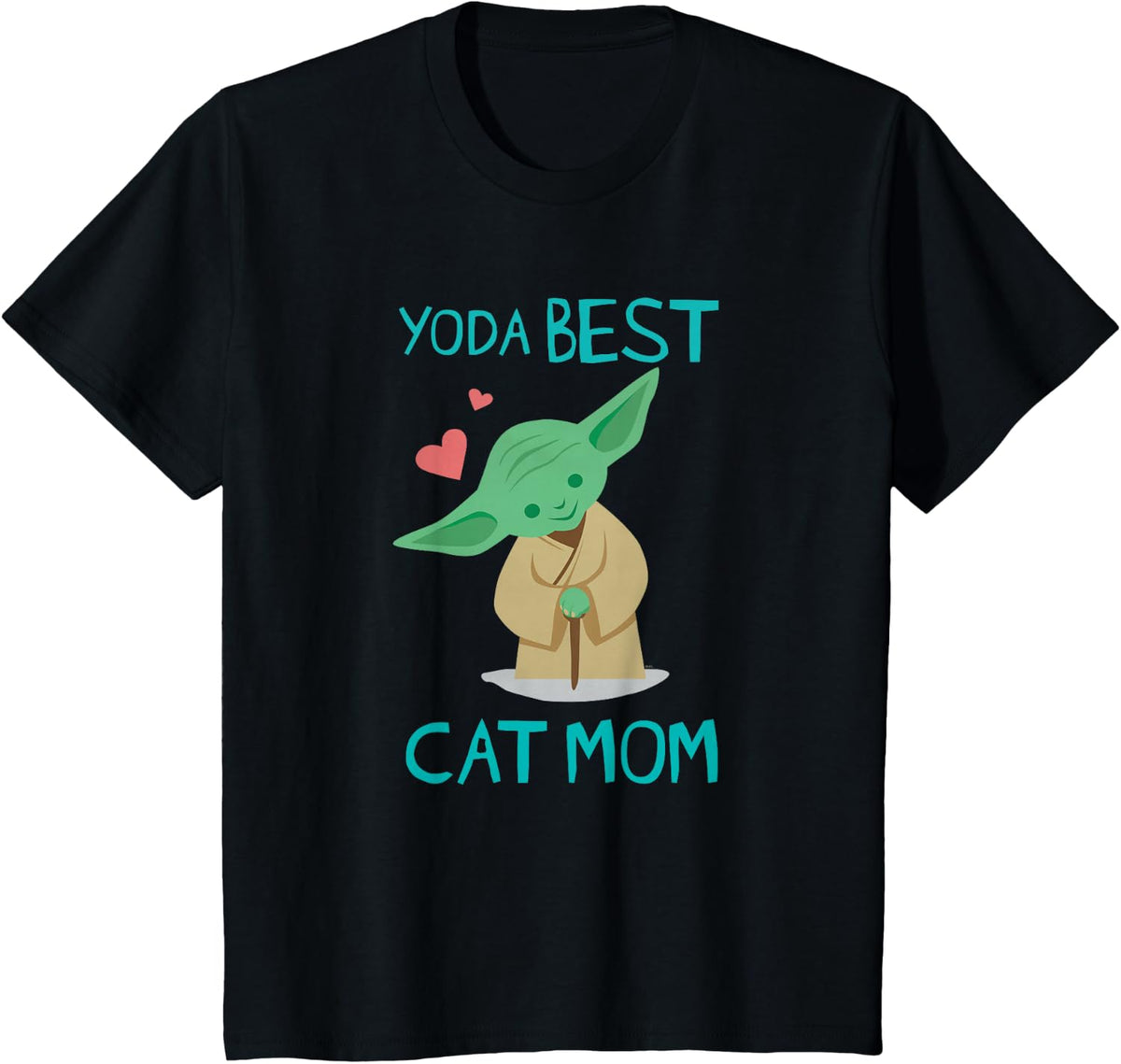 Star Wars Yoda Best Cat Mom Yoda Chibi Portrait Family T-Shirt - Black