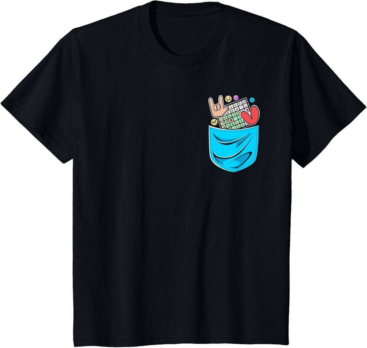 Cute AAC Communication AAC Symbols In A Pocket T-Shirt - Black