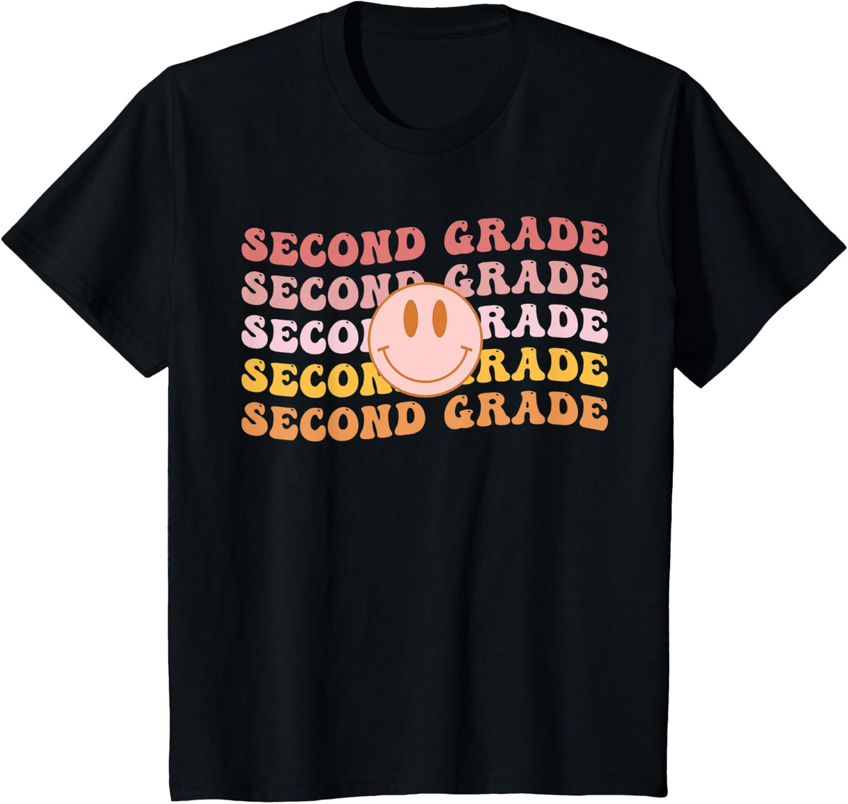 Second Grade Vibes 2nd Grade Team 1st Day of School Retro T-Shirt - Black