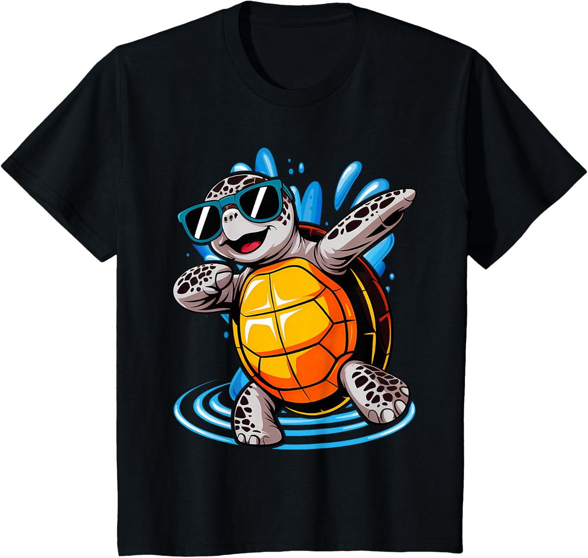 Dabbing Sea Turtles Boys Girls Save Turtles T-Shirt - Black