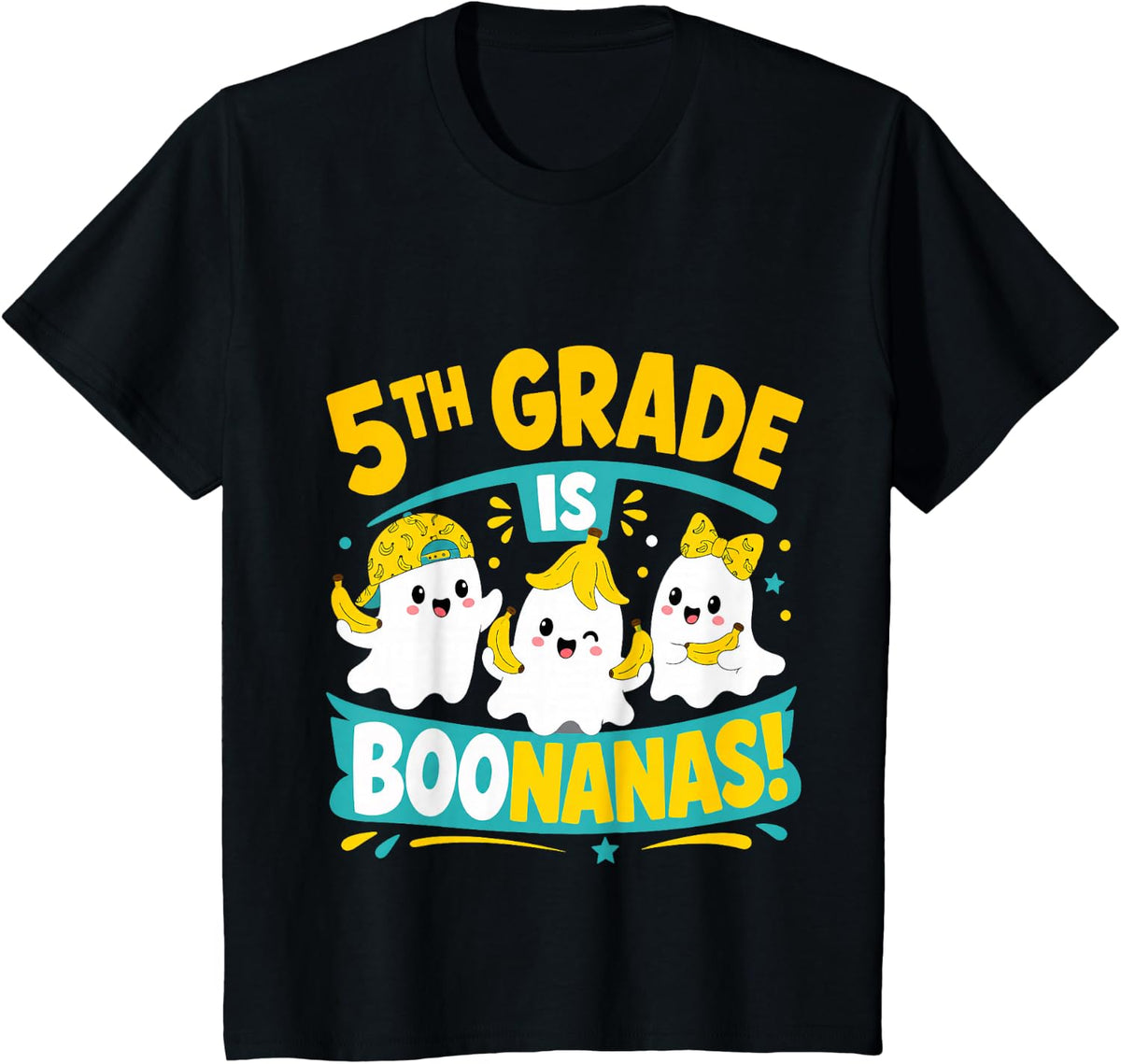 Fifth Grade Halloween Teacher Ghost 5th Grade is Boonanas T-Shirt - Black