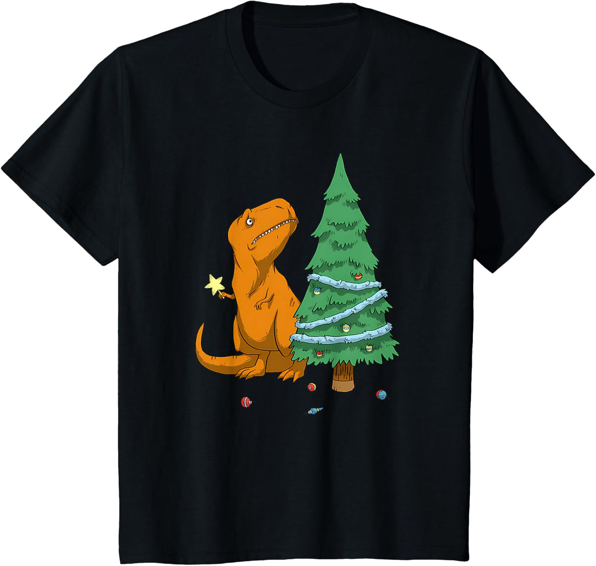 The Struggle Funny Dinosaur Christmas Light T-Shirt - Black