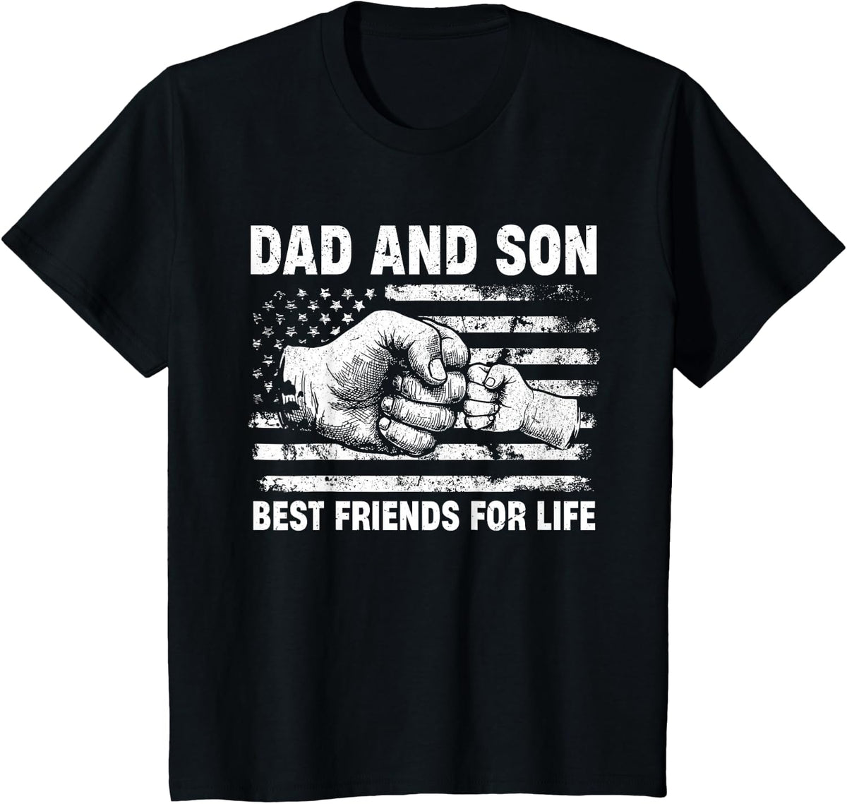 Dad and Son Best Friends for Life Matching Family Father Day T-Shirt - Black