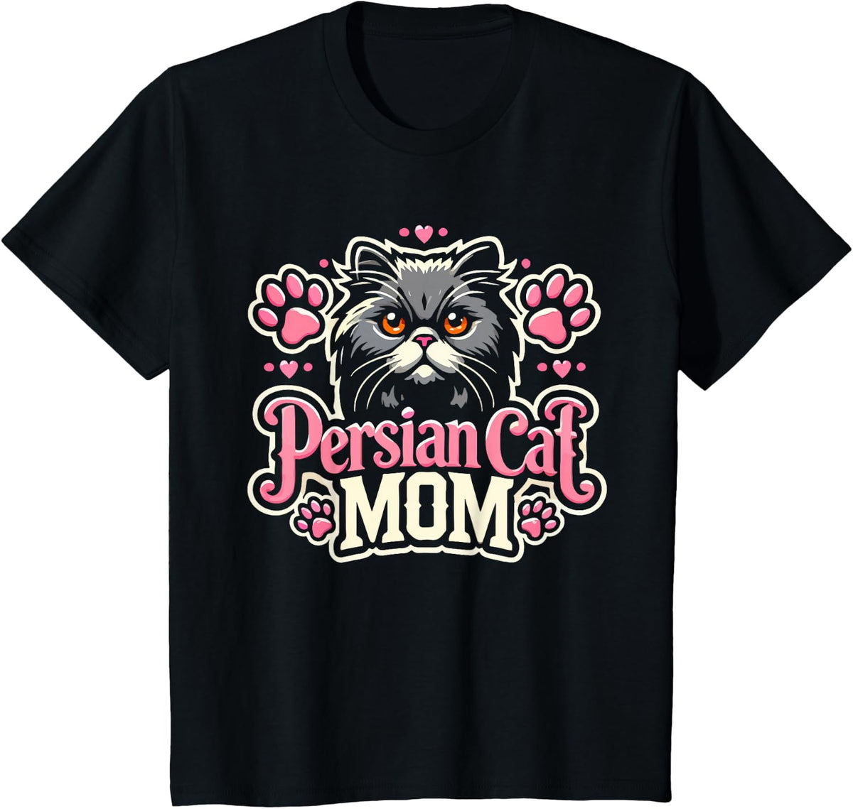 Persian Cat Mom T-Shirt - Black