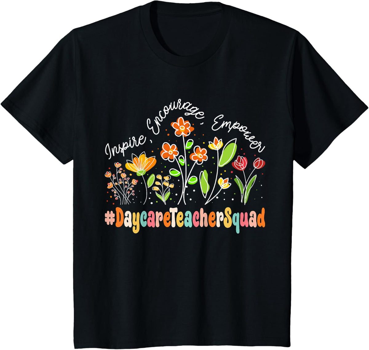 Daycare Teacher Squad Appreciation Week Back to School T-Shirt - Black