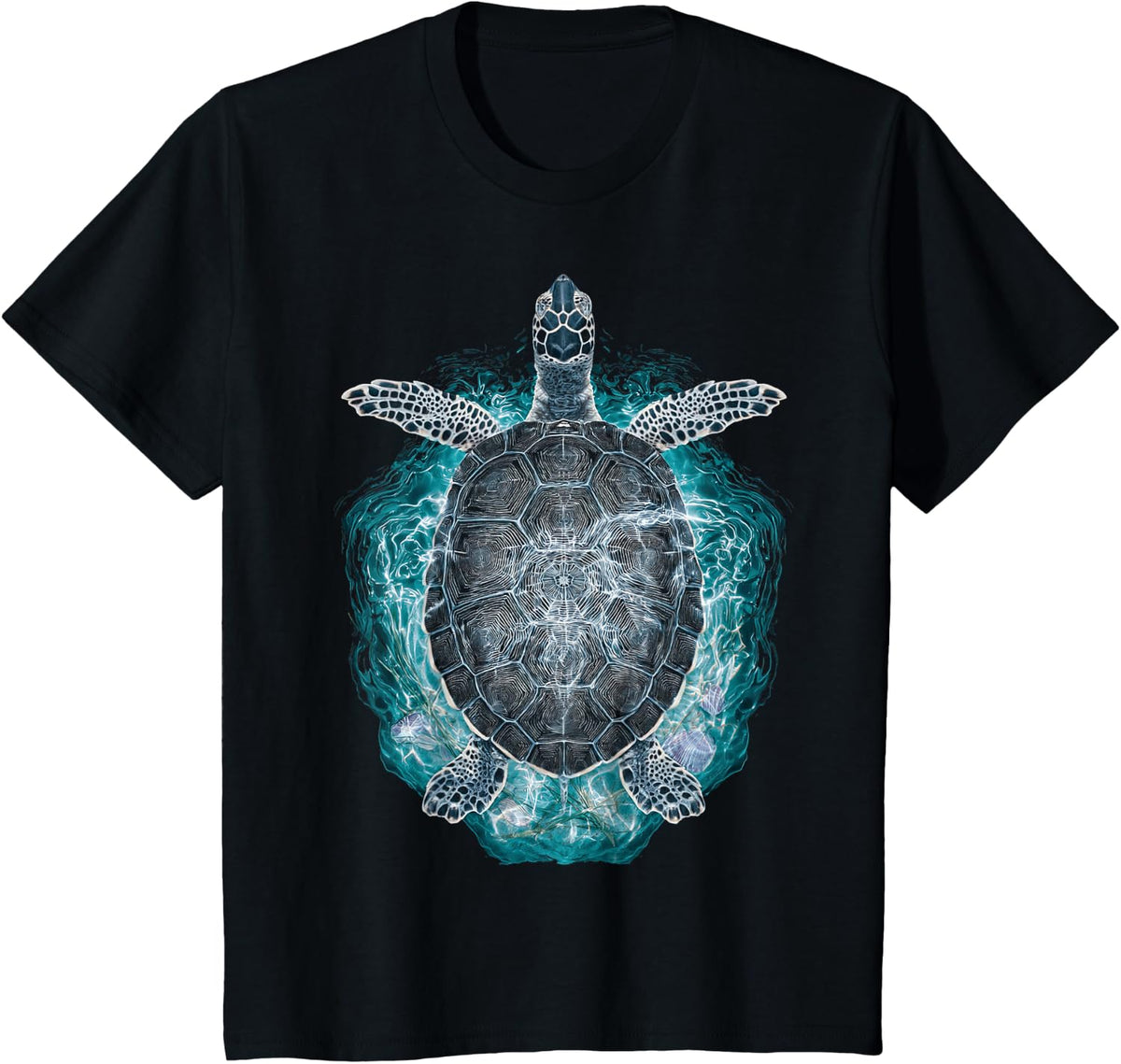 Sea Turtle Animal Design T-Shirt - Black