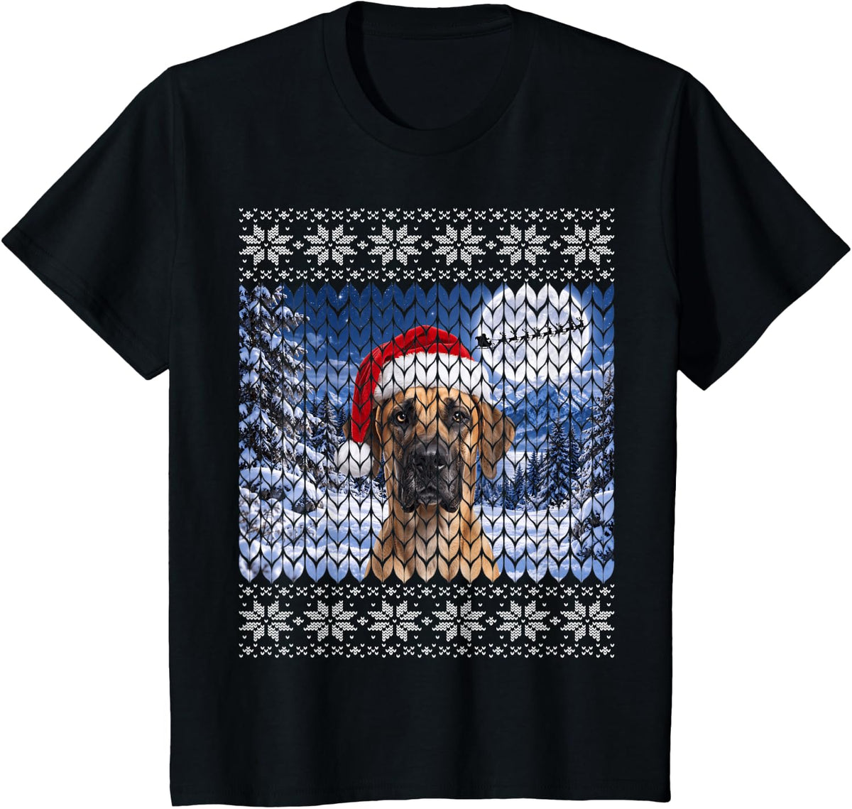 Fawn Great Dane Dog T-Shirt - Black