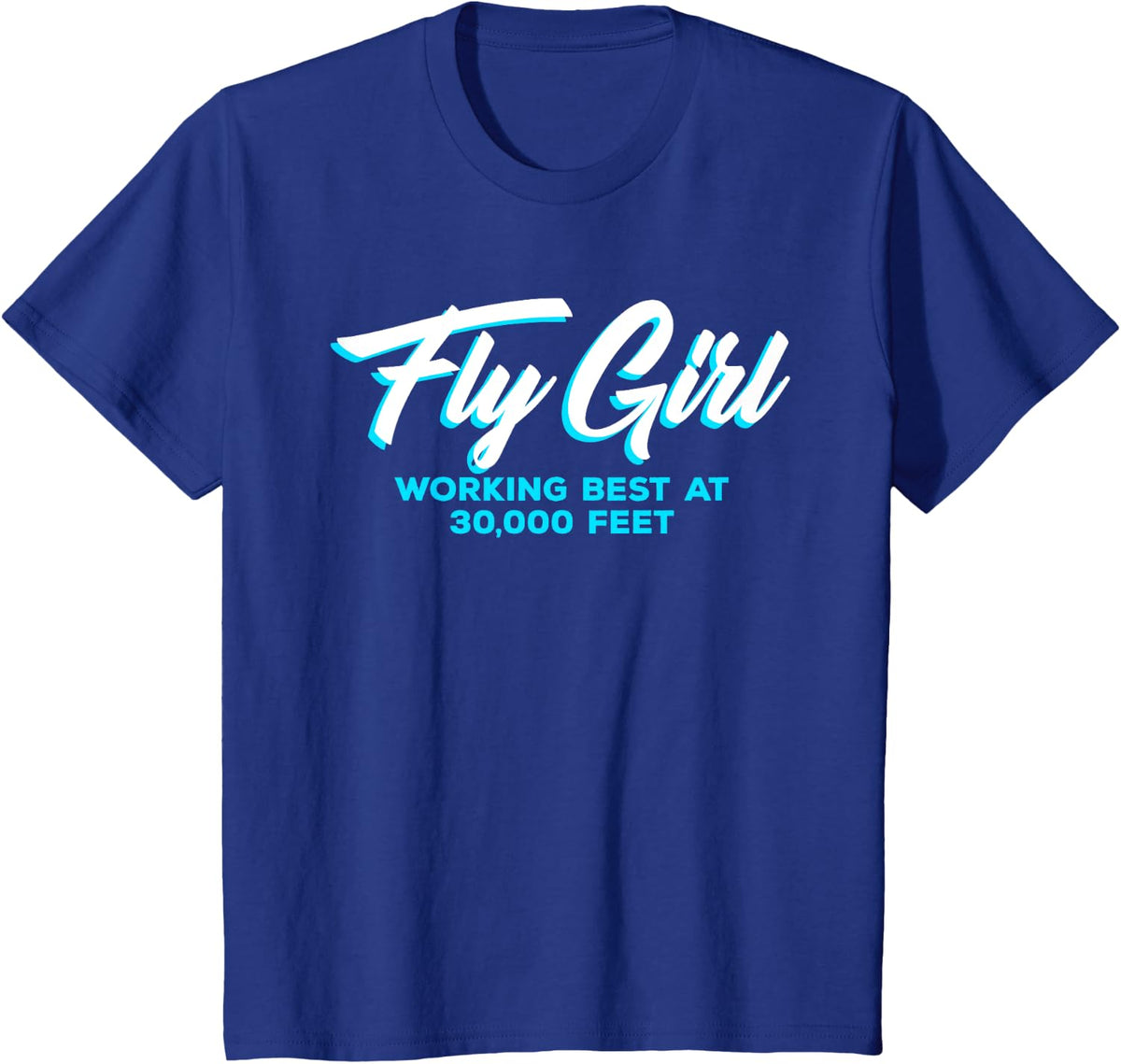 Flight Attendant Stewardess Funny T-Shirt - Royal Blue
