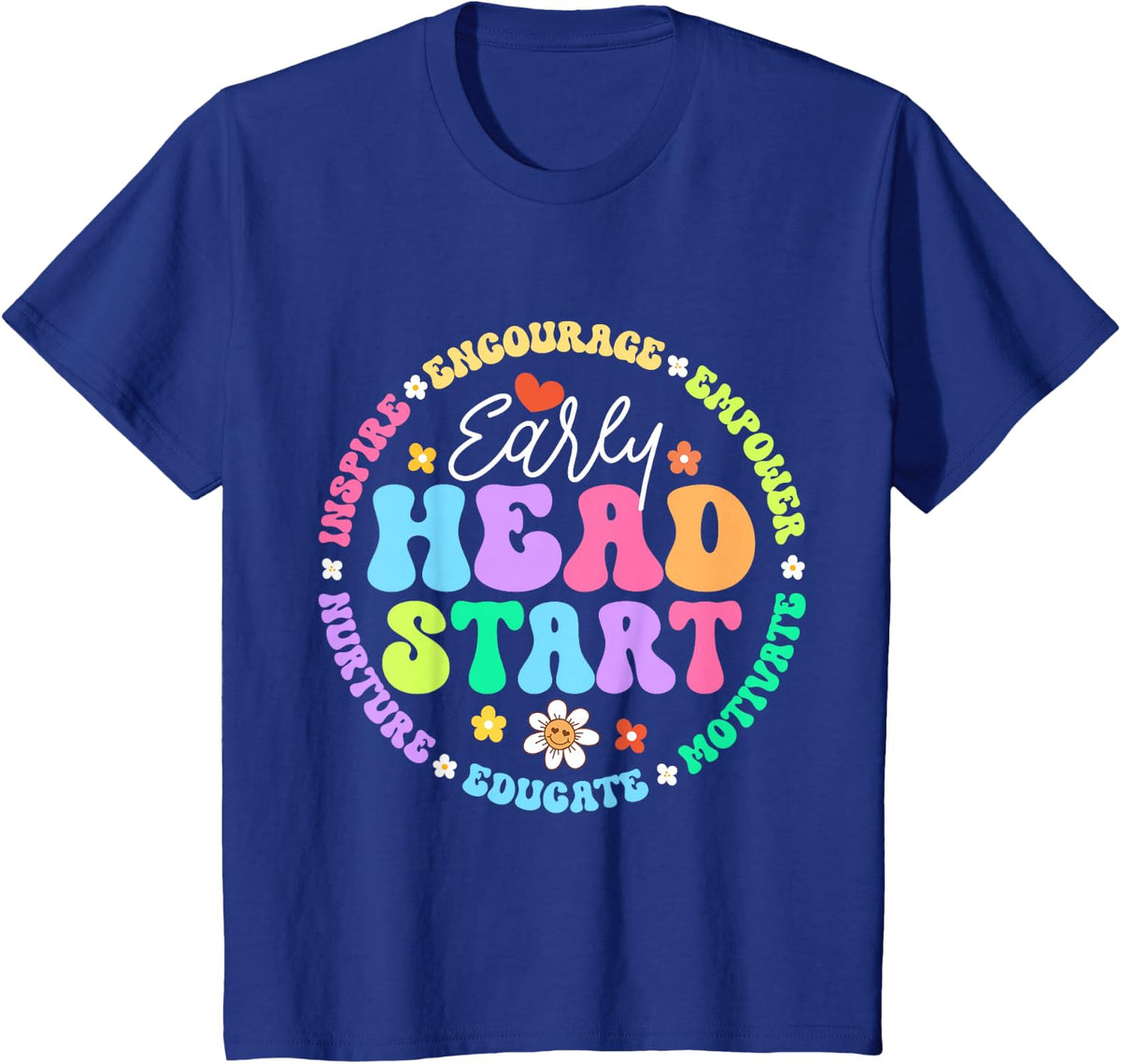 Early Head Start Squad Homeschool Teacher Headstart Tee T-Shirt for Preschool Educators - Royal Blue