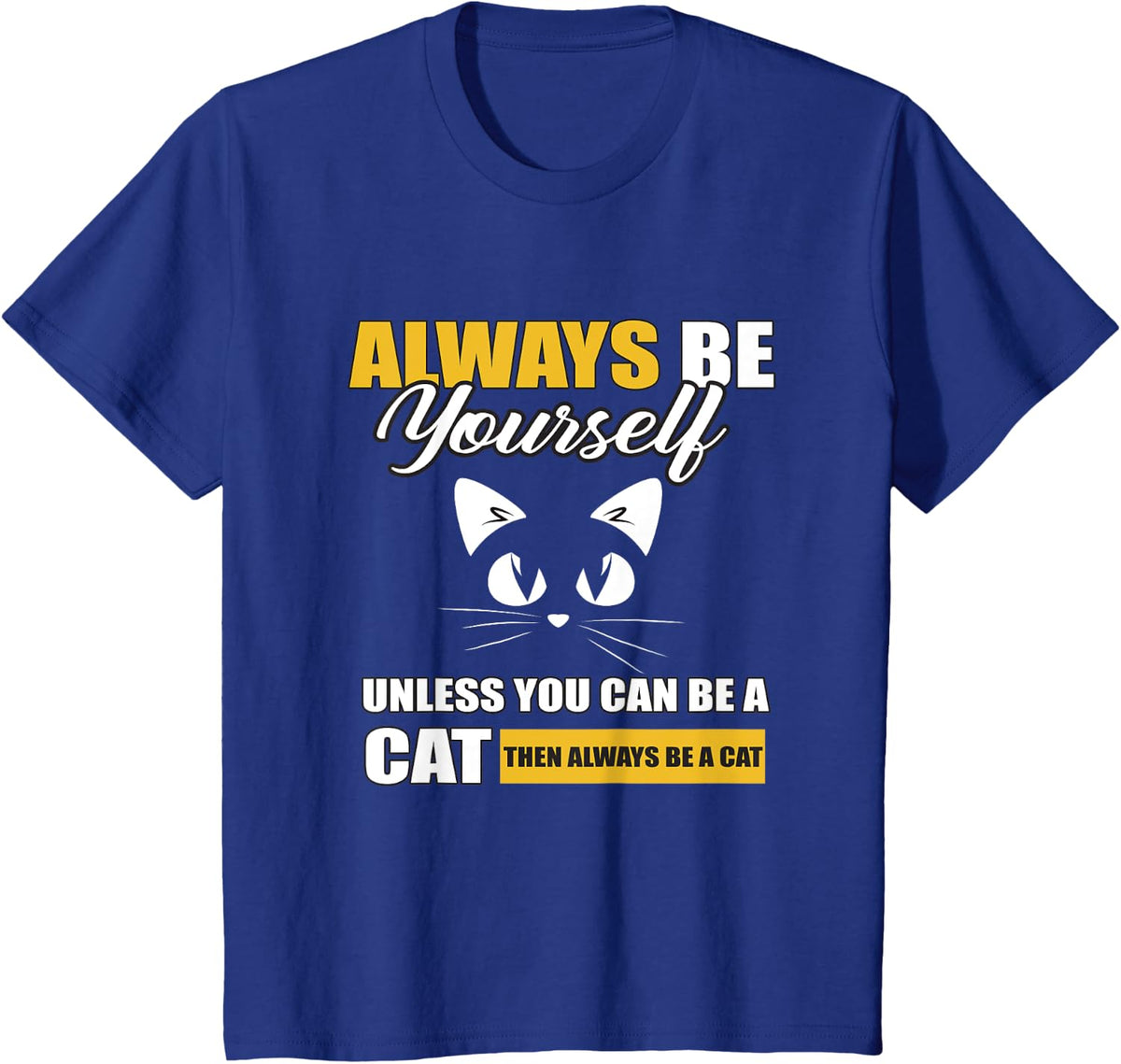 Funny Cat Motif Gift For Kids Men Boys T-Shirt - Royal Blue