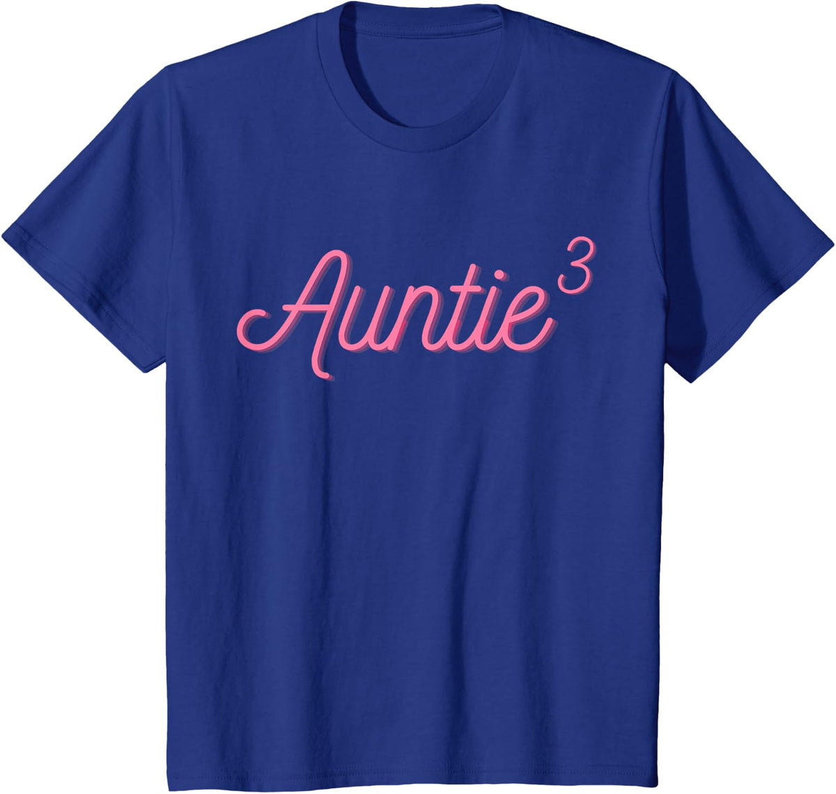 Auntie 3 Cubed Aunt of Three 3 Nieces Nephews Aunties T-Shirt - Royal Blue