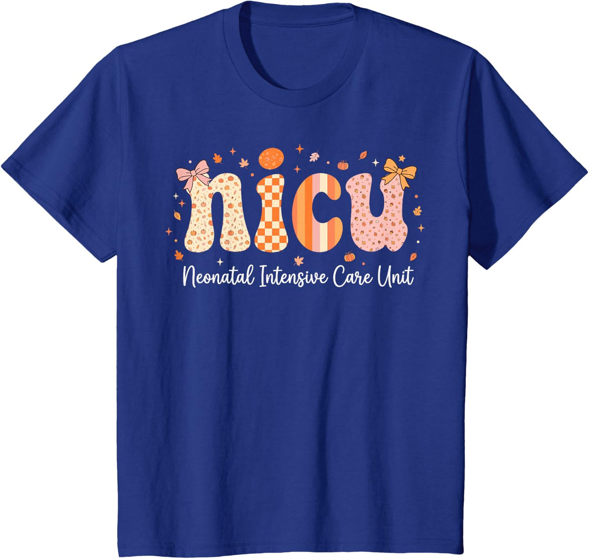 Fall NICU Nurse Parent Support Autumn Baby T-Shirt - Royal Blue