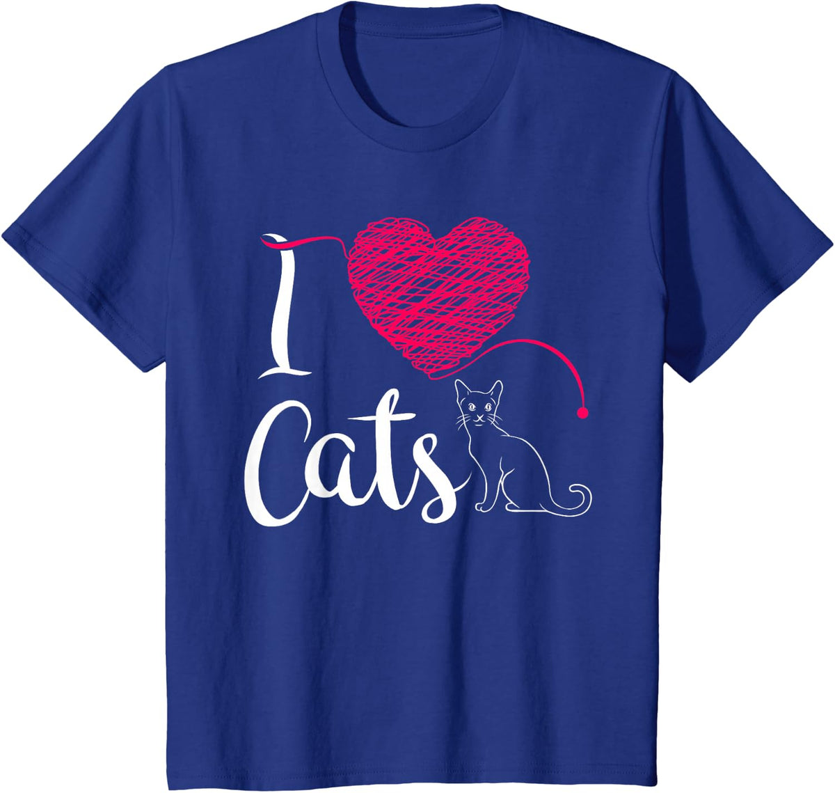 I Love Cats & Kittens - Cat Lover T-Shirt - Royal Blue