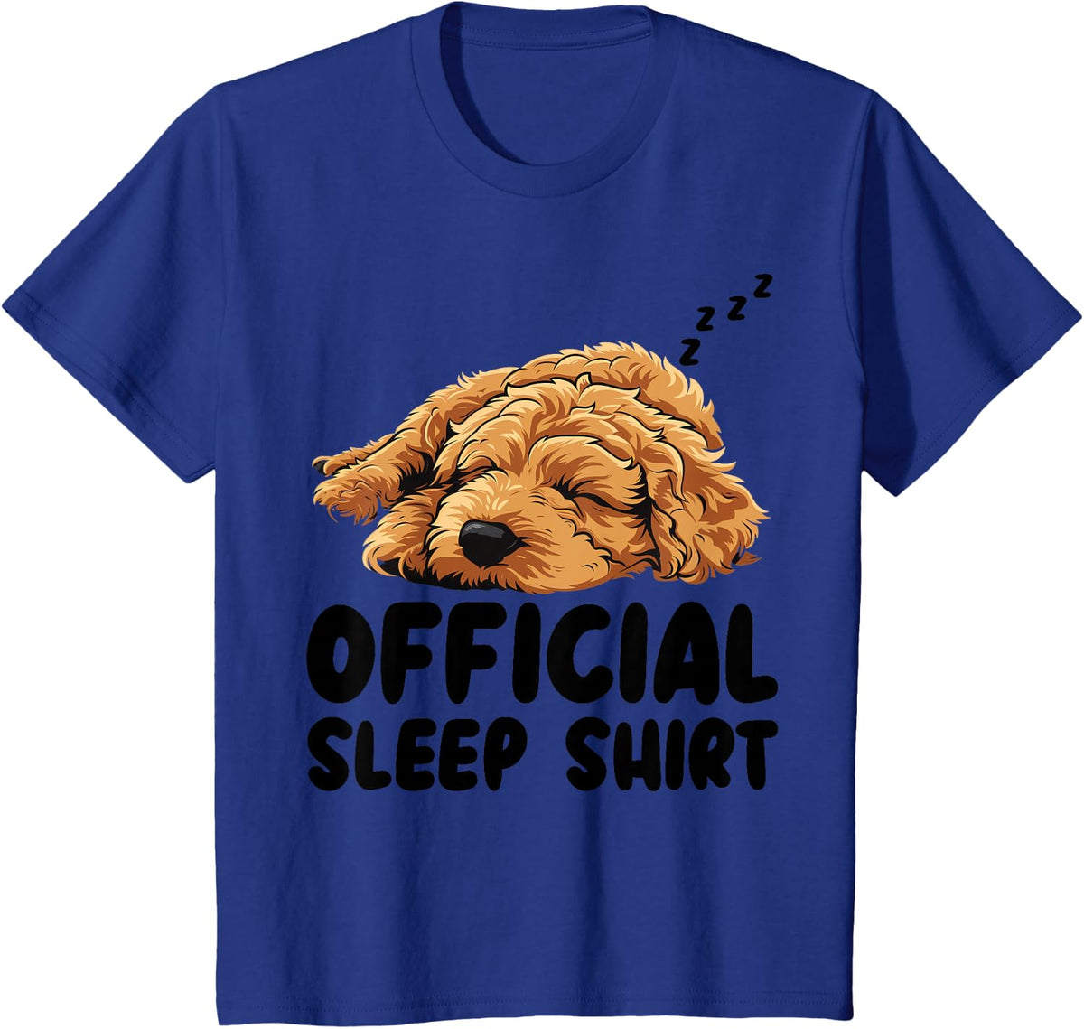 Goldendoodle Doogle Dog Sleeping Funny Official Sleep T-Shirt - Royal Blue