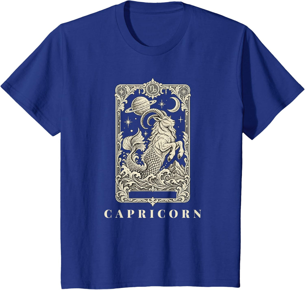 Capricorn Sea Goat Tarot Card Zodiac Birthday T-Shirt - Royal Blue