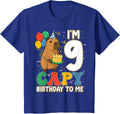 9 Years Old Capy Birthday To Me 9th Birthday Capybara T-Shirt - Royal Blue