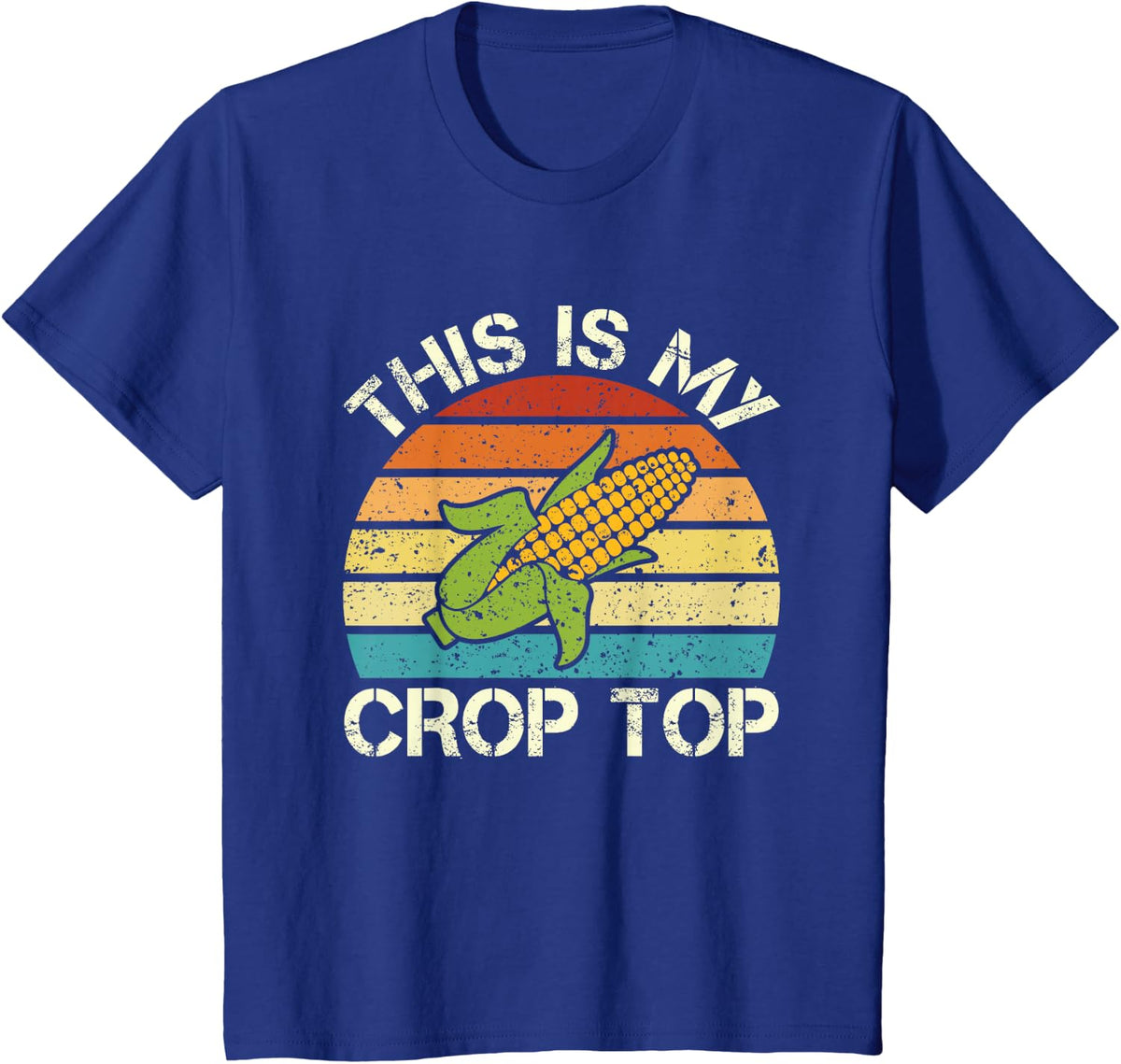 This Is My Crop Top Sweet Corn Funny Farmer Corn Lover T-Shirt - Royal Blue