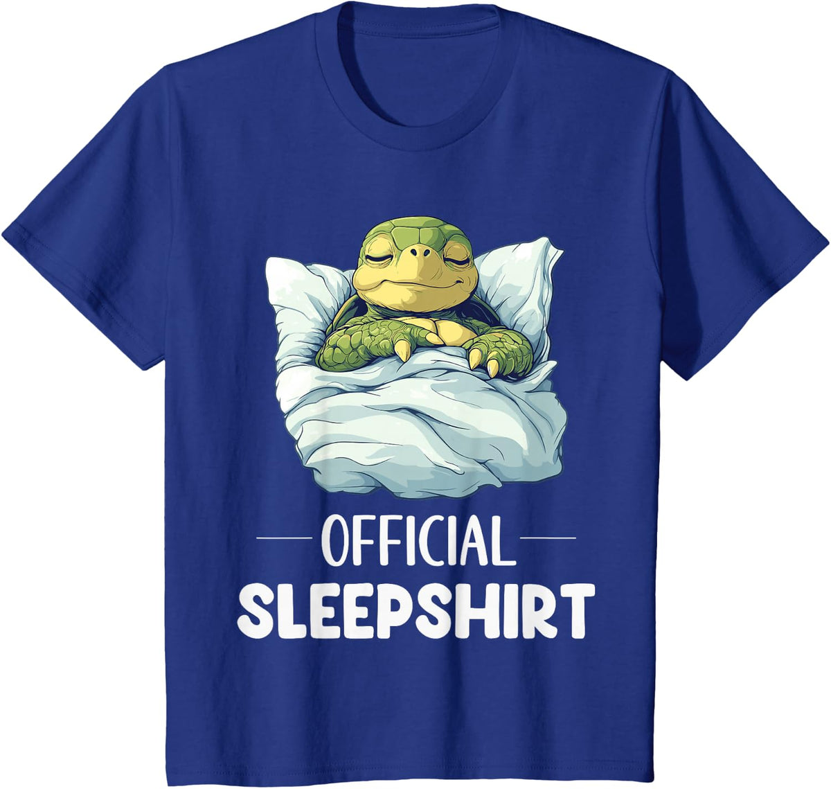 Official Sleepshirt Cute Sleeping Turtle Animal Lover Pajama Tees T-Shirts - Royal Blue