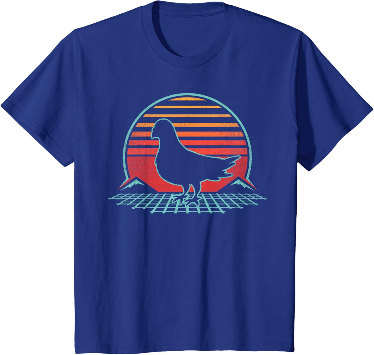 Pigeon Lover Bird Animal Retro Vintage 80s Style T-Shirt - Royal Blue