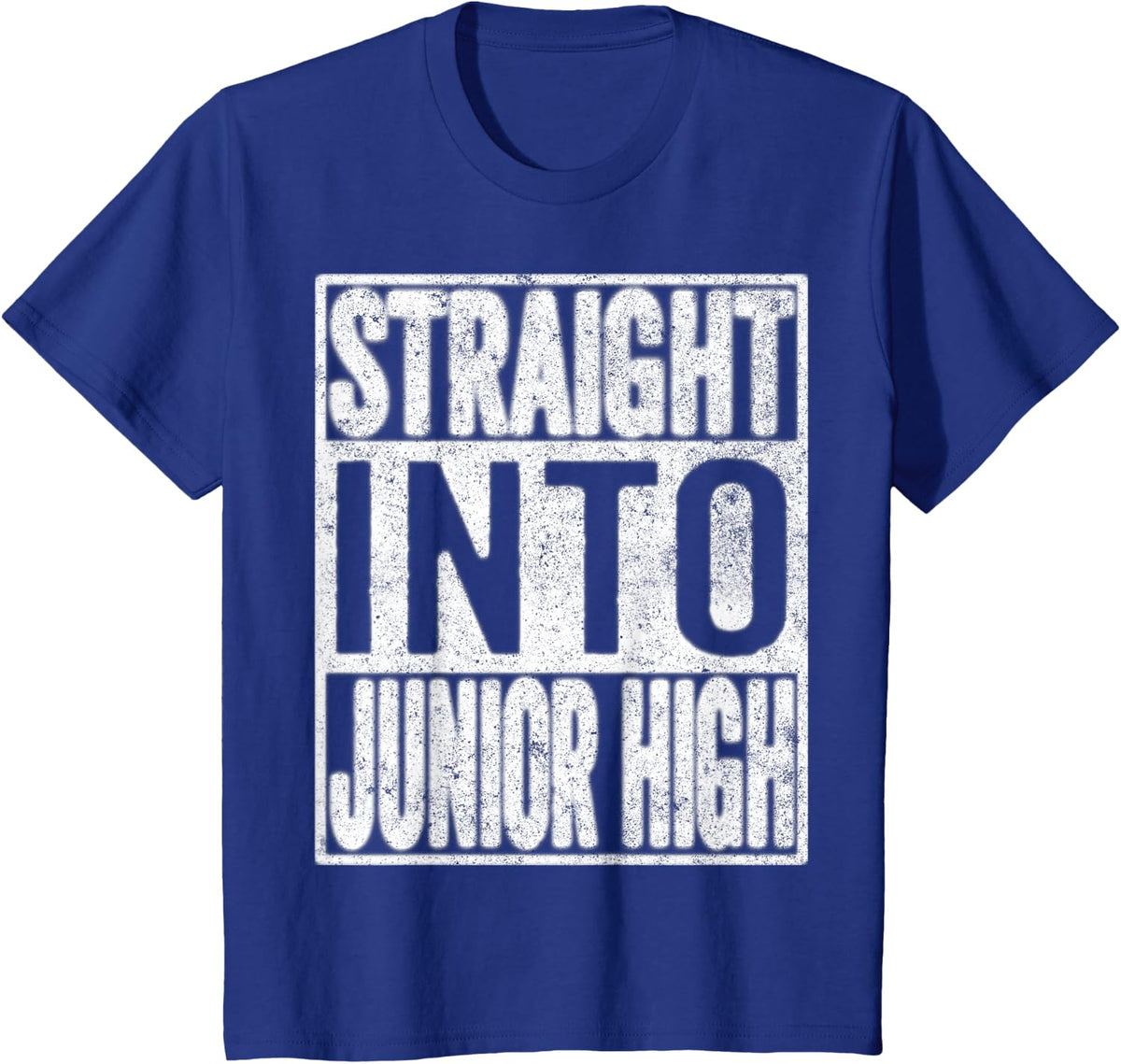 Straight Into Junior High Back To School Educational Humor T-Shirt - Royal Blue