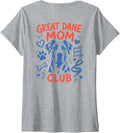 Women's Great Dane Mom Club Gentle Giant Dog Lover V-Neck T-Shirt - Heather Grey