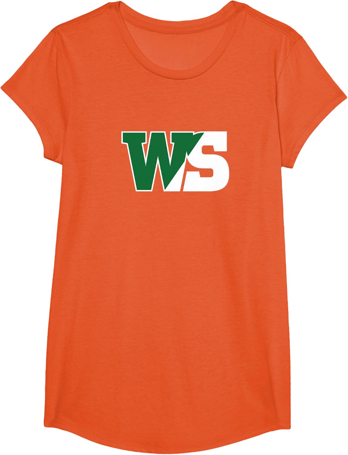 William Smith College Herons Monogram Logo - HWSC T-Shirt - Girls Orange