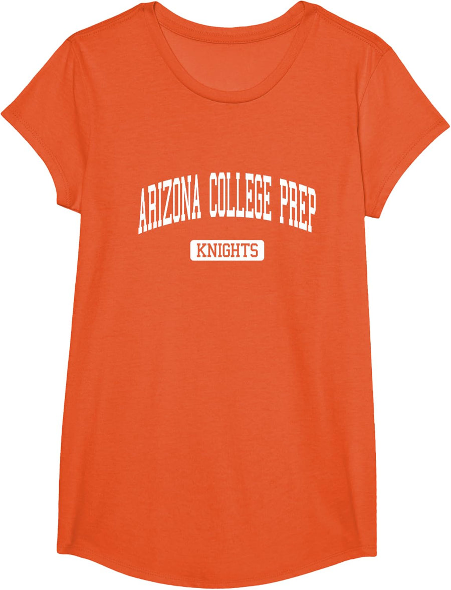 Arizona College Prep High School HS Chandler AZ Varsity SPOR T-Shirt - Girls Orange