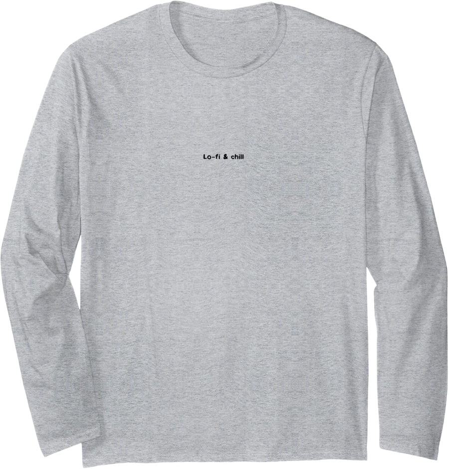 Lofi & Chill Minimalist Music Design Long Sleeve T-Shirt - Adult Unisex Heather Grey