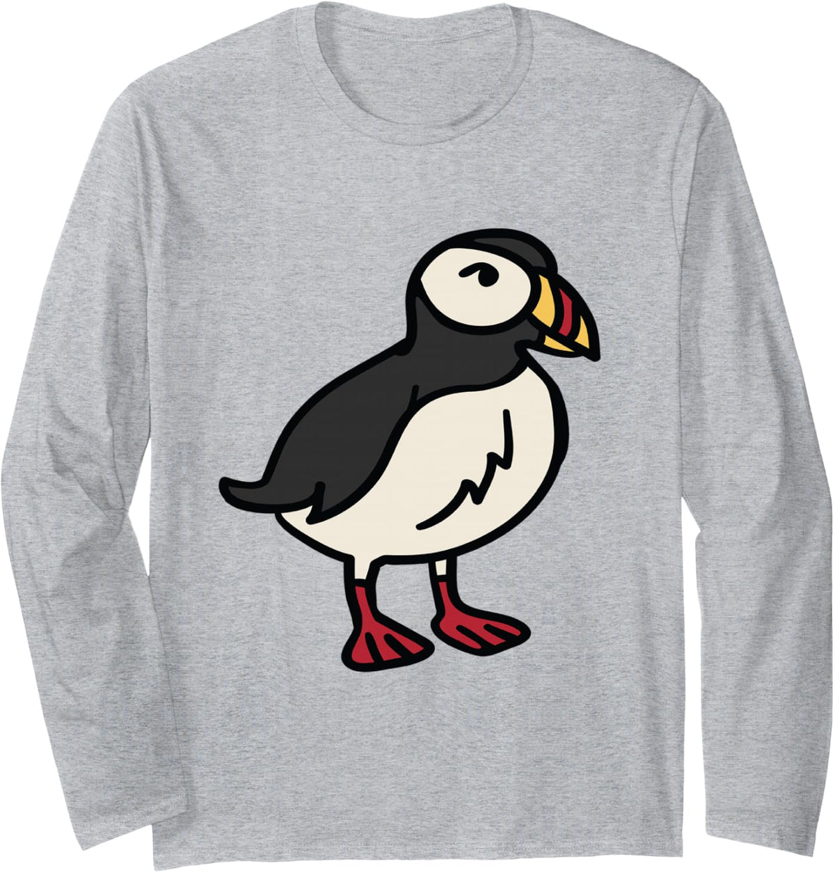 Puffin Lover Seabird Lover Sea Parrot Puffin Bird Lover Long Sleeve T-Shirt - Adult Unisex Heather Grey