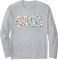 Wildflowers Gaga Floral Mother's Day Gaga Long Sleeve T-Shirt - Adult Unisex Heather Grey