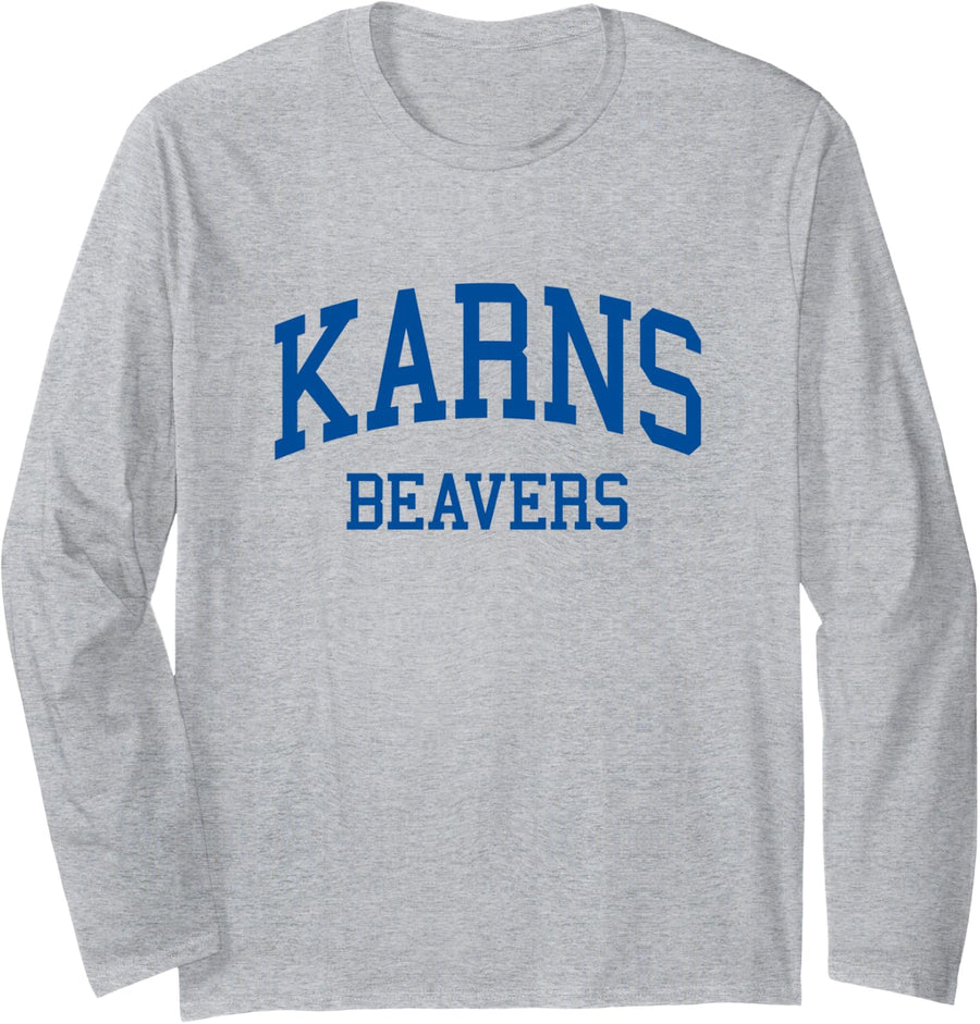 Karns High School HS Knoxville TN Retro Long Sleeve T-Shirt - Adult Unisex Heather Grey