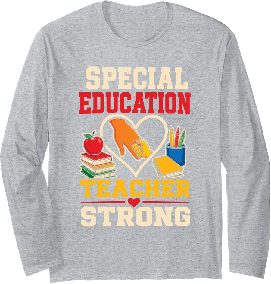 Special Education Teacher Strong SPED Elementary School Long Sleeve T-Shirt - Adult Unisex Heather Grey