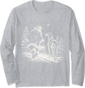 Great Dane Christmas Dog Walking with Santa Holiday Dog Long Sleeve T-Shirt - Adult Unisex Heather Grey