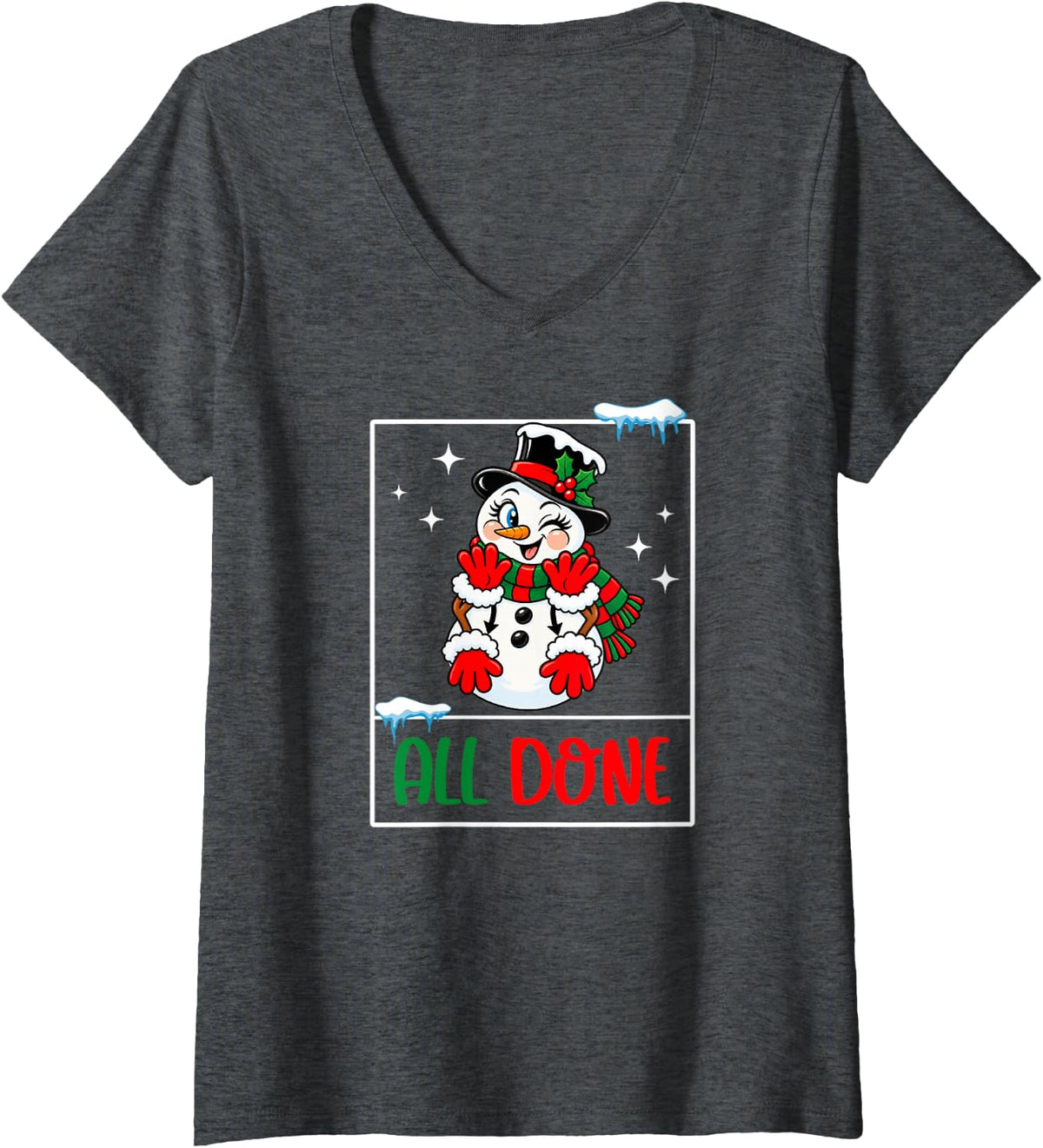 Women's SPED Teacher Christmas Special Education Teacher Xmas V-Neck T-Shirt - Dark Heather Grey