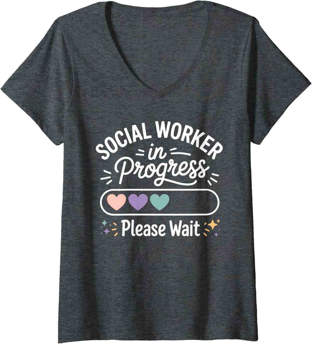 Women's Cool Social Worker Art for Men Women School Social Worker V-Neck T-Shirt - Dark Heather Grey